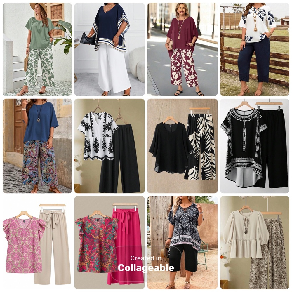 SHEIN Women's Assorted Colorful Outfits Sets Plus Siz 16w/18w 12 sets Huge lot